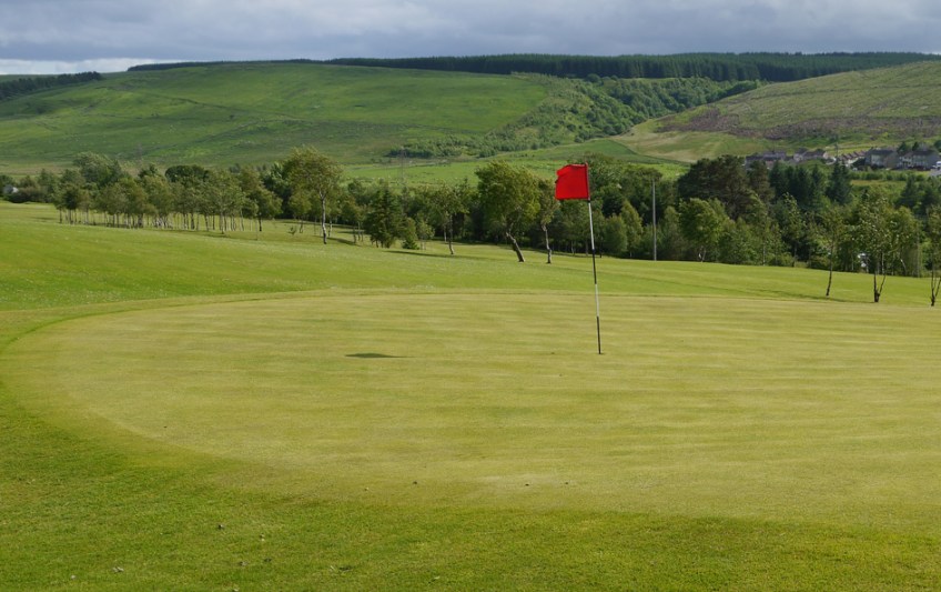 Doon Valley Golf Course with Keirs Hill in background