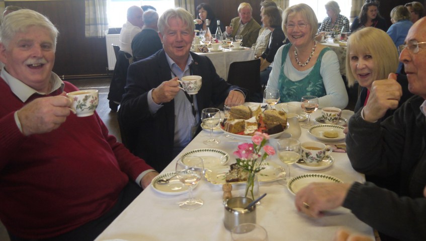 Henry Anderson, Bill Grant MP, and Barbara Anderson at the Afternoon Tea